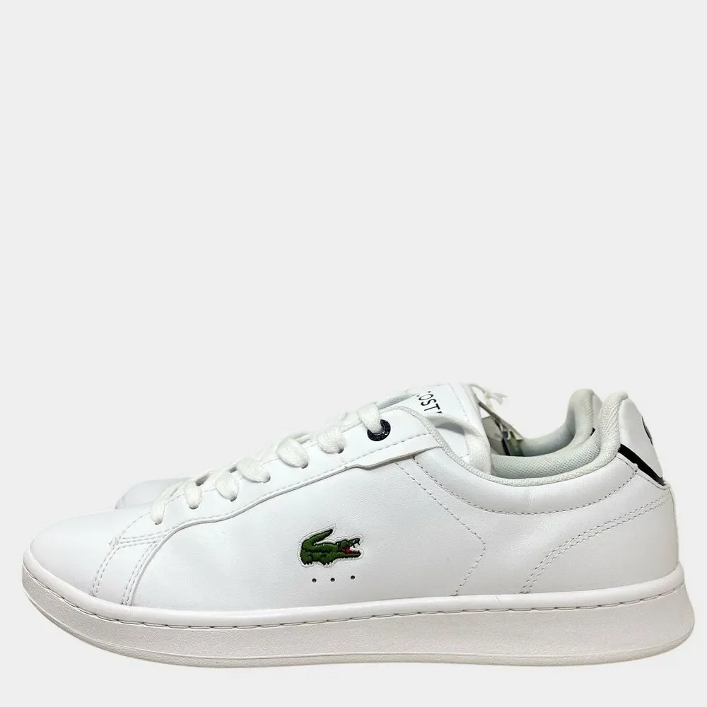 Lacoste Sneakers Mens 8.5 White Leather Low Top Casual Tennis Carnaby Pro Shoes‎